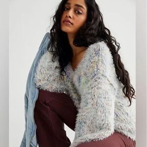 Free People Multicolor Fuzzy Sweater